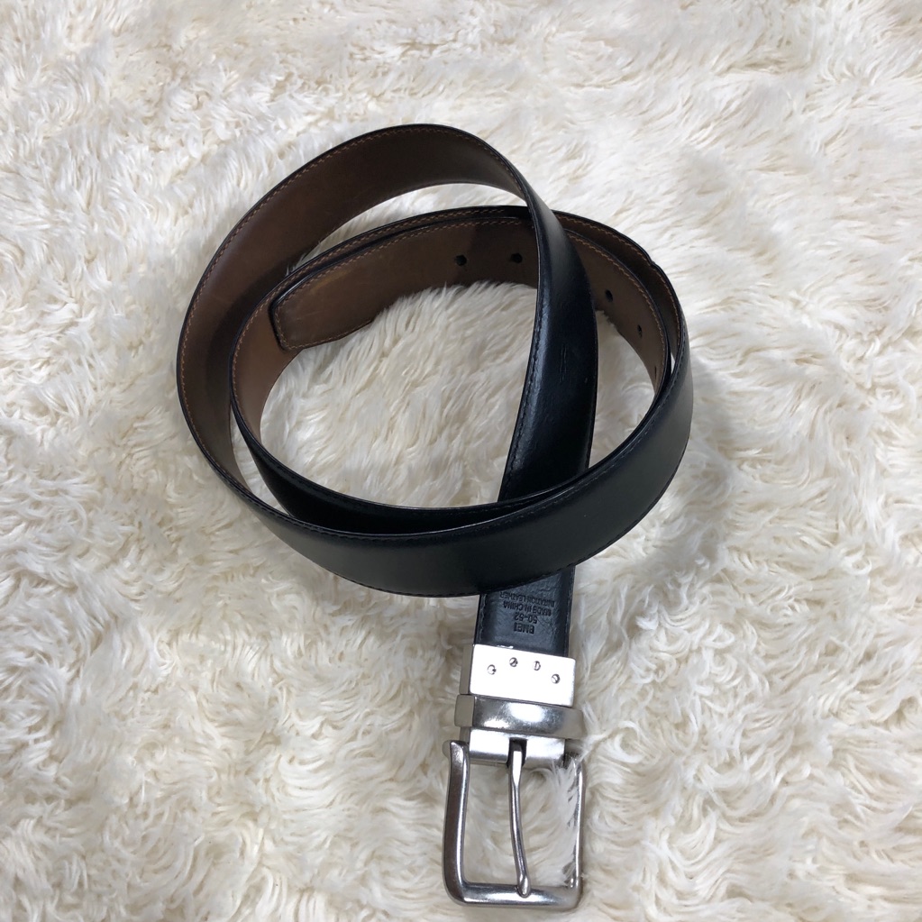 Men's Reversible Black/Brown Belt With Silver Buckle